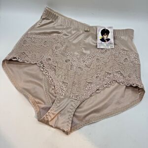 NEW Delta Burke Collection Vtg. Lacy Satin Panty Women's 3X Hi Cut Side Panel